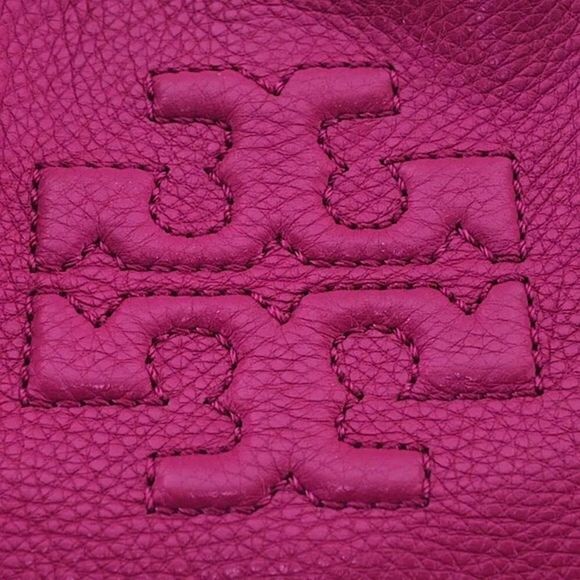 TORY BURCH Fuchsia Leather Bag With Embroidered Shoulder Straps Leather Tassels - Picture 5 of 17
